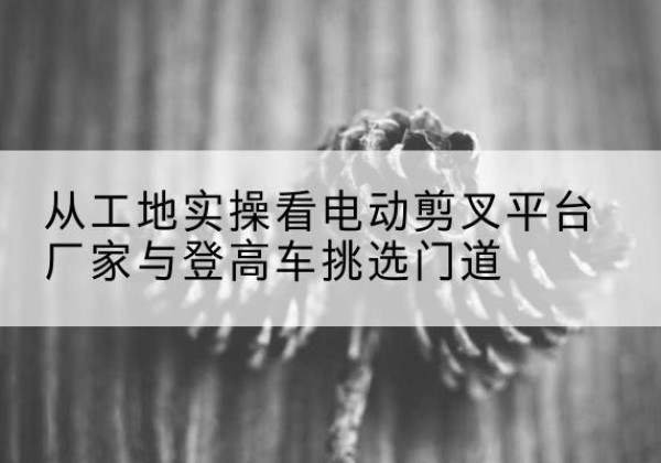 淮上电动剪叉升降平台厂家-从工地实操看电动剪叉平台厂家与登高车挑选门道