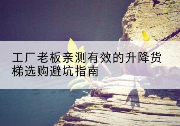 淮上升降货梯怎么选-工厂老板亲测有效的升降货梯选购避坑指南
